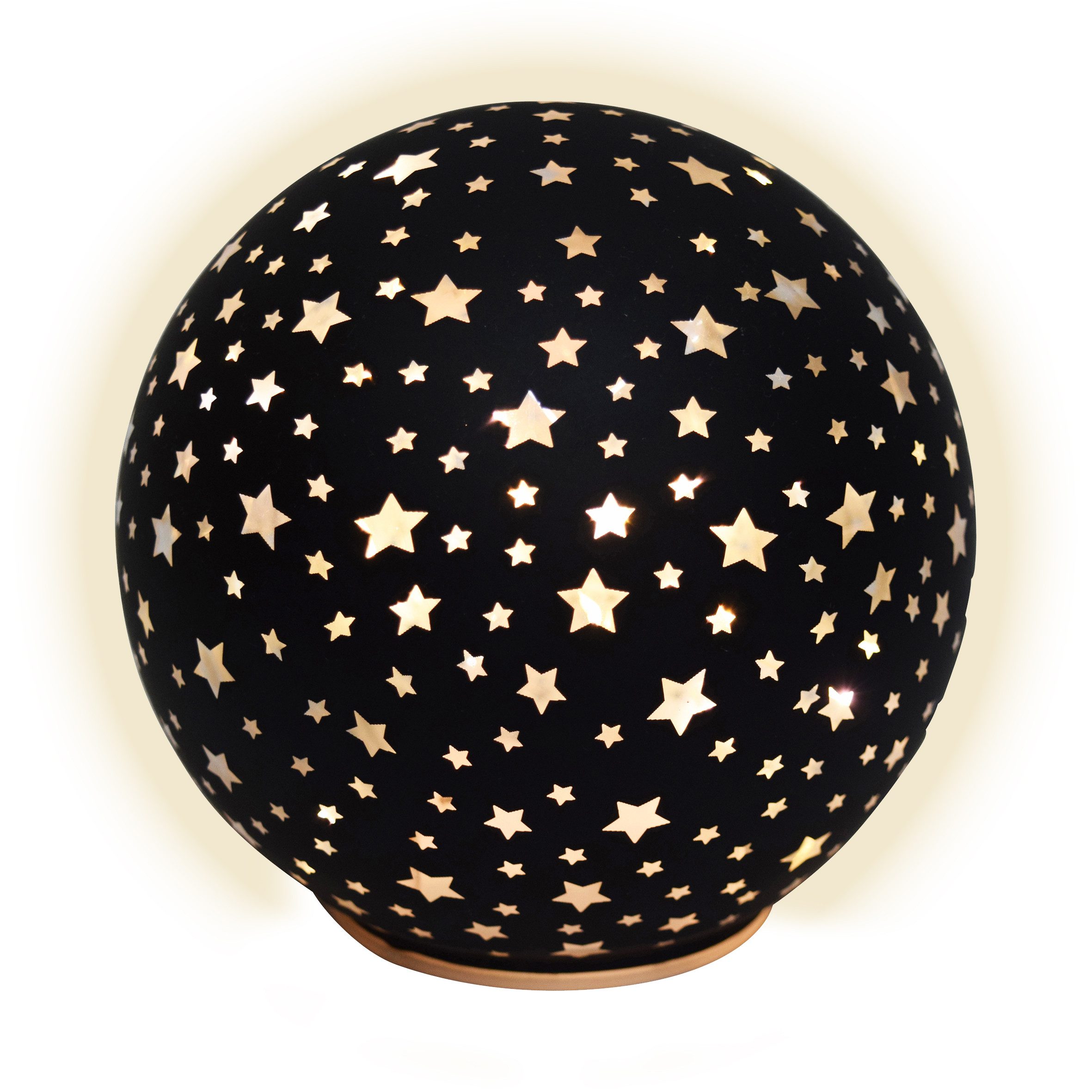 Spetebo LED Dekolicht Weihnachts Glaskugel mit Sternen zum hinstellen, LED günstig online kaufen