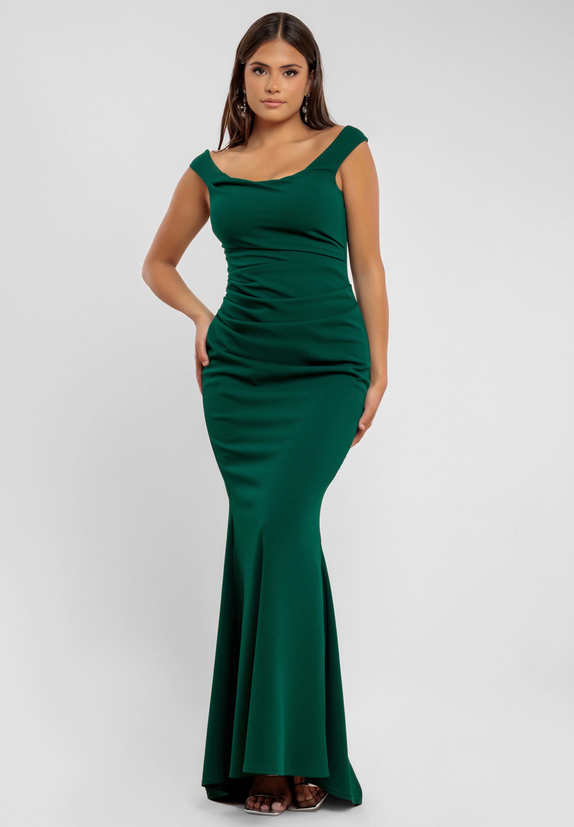 Goddiva Maxikleid Off The Shoulder Scuba Maxi Dress langes Kleid günstig online kaufen