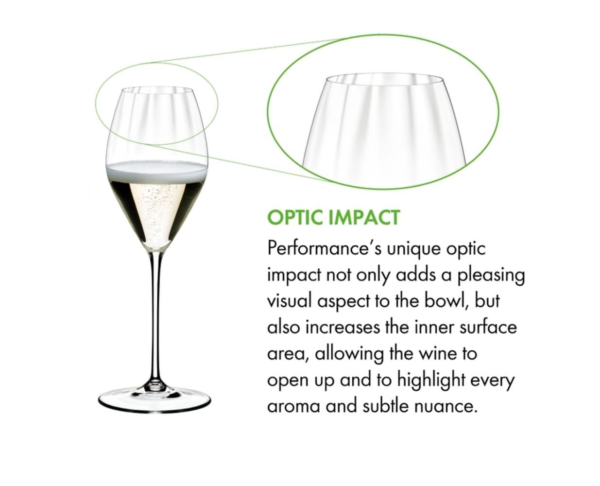 RIEDEL THE WINE GLASS COMPANY Champagnerglas Performance Champagnergläser 375 ml 2er Set, 2-tlg., Glas