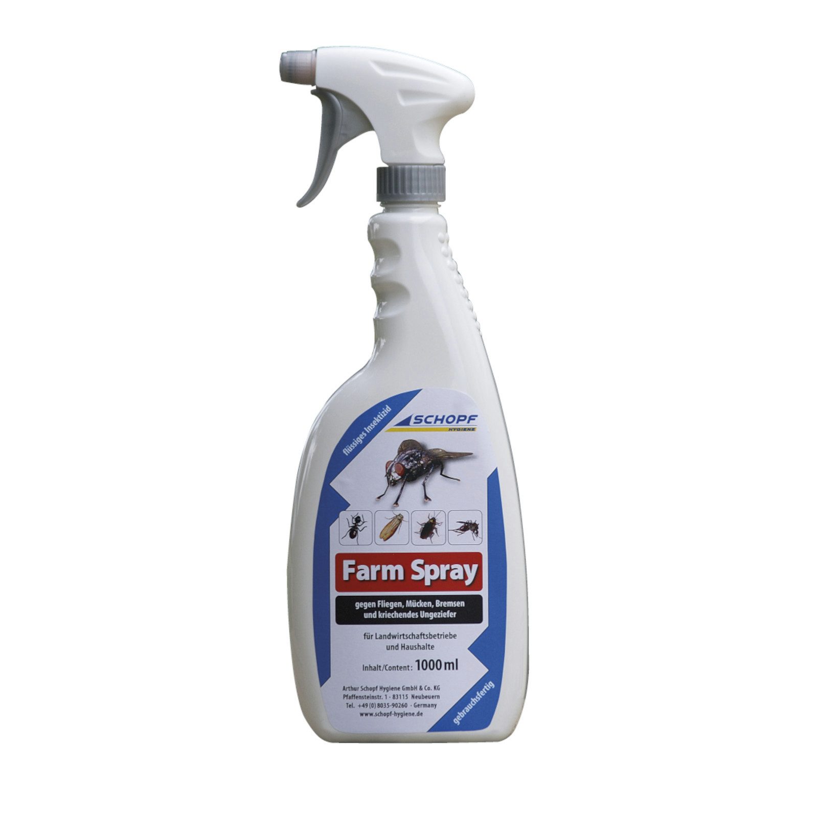 Schopf Insektenspray Farm Spray - gebrauchsfertiges Stallfliegenspray, 1 Liter