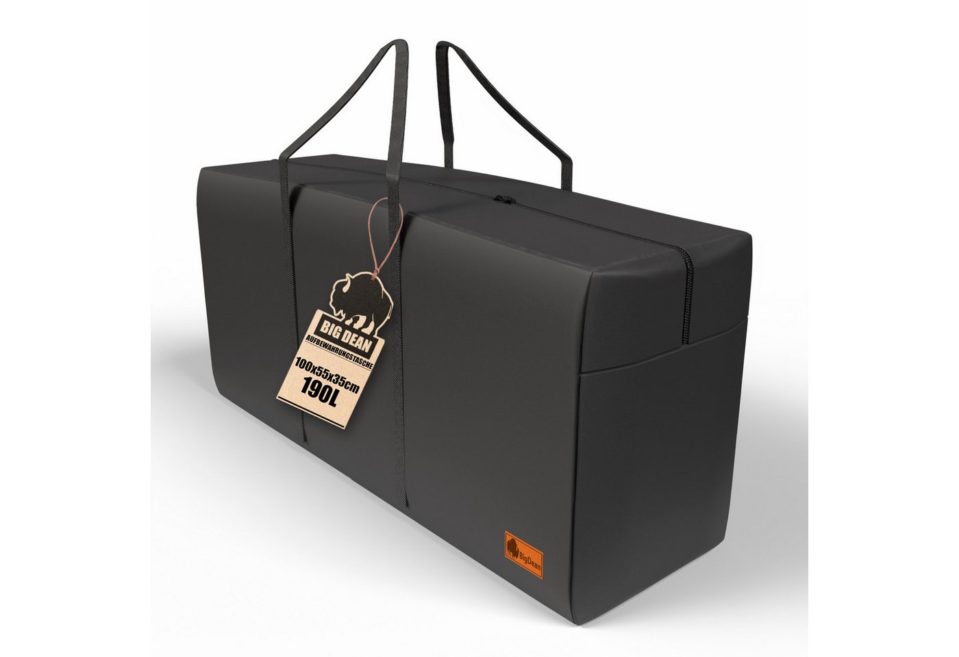 BigDean Aufbewahrungstasche Extra Große Tragetasche 100×55×35 cm 190 l (1-tlg., Aufbewahrungstasche/n), Robust, Langlebig, Transport, Lagerung, Faltbar, Platzsparend