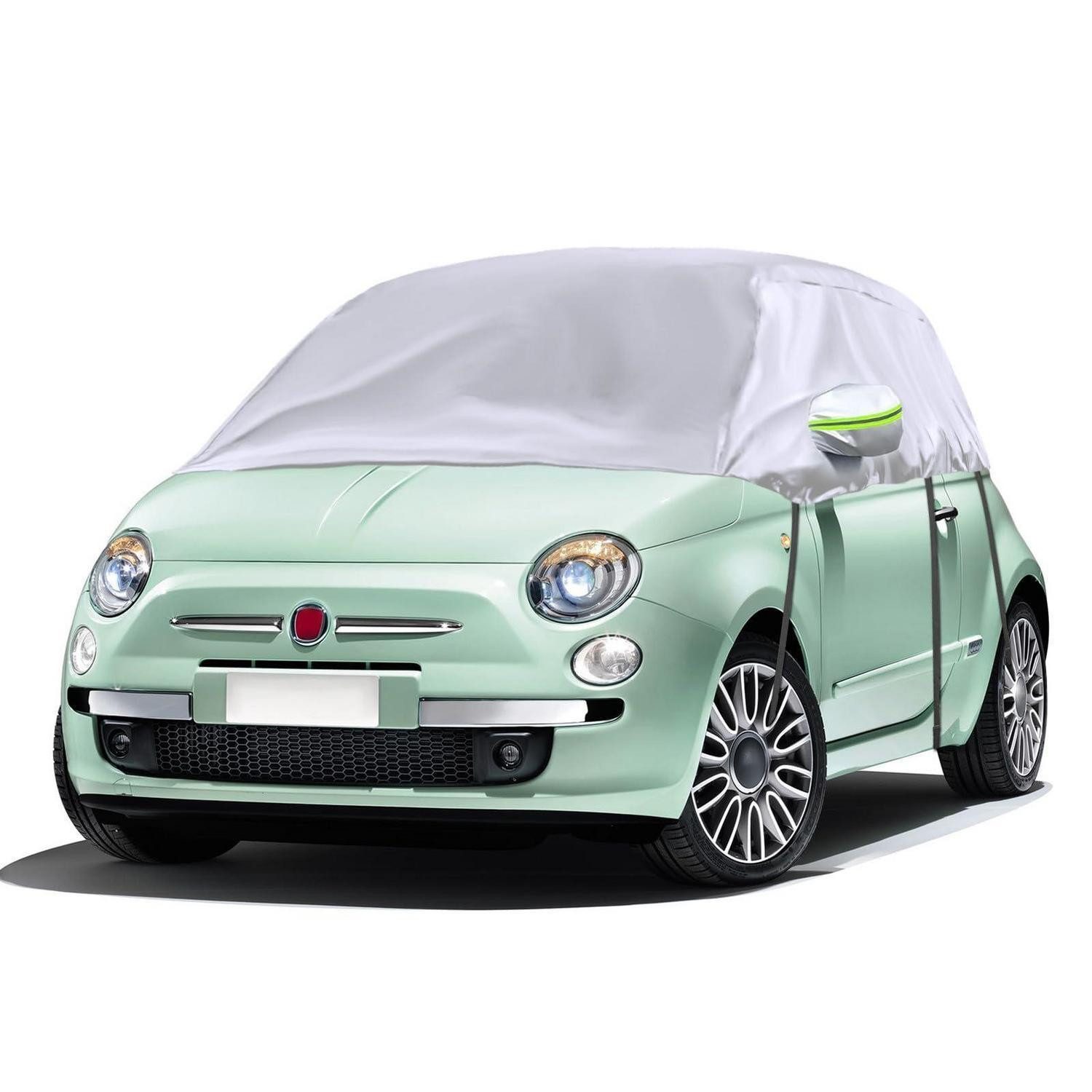 LuxusKollektion Autoplane Halbgarage VW TROC 2017 2023 Silber Geeignet für 2007-2023 F-iat 500