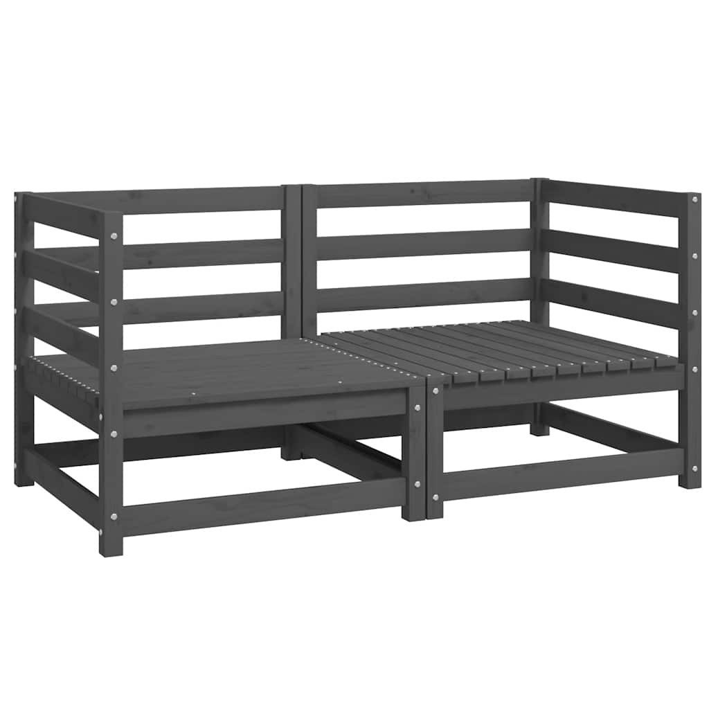 vidaXL Sofaelement Garten-Ecksofas 2 Stk. Grau Massivholz Kiefer (1 St)