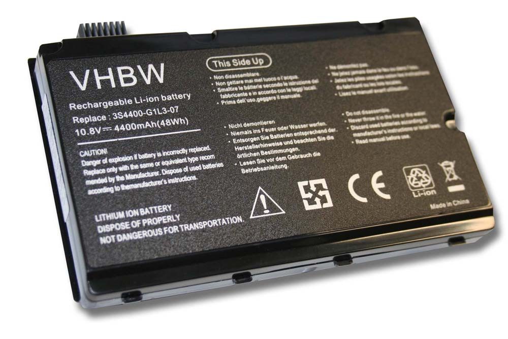 vhbw Akku Ersatz für 3S4400-C1S1-07, 3S4400-S3S6-07 für Notebook, Netbook Laptop-Akku Akku Li-Ion 4400 mAh (11,1 V, 1 St), Leistungsfähiger Austausch-Akku für Notebook, Wiederaufladbar, Jede