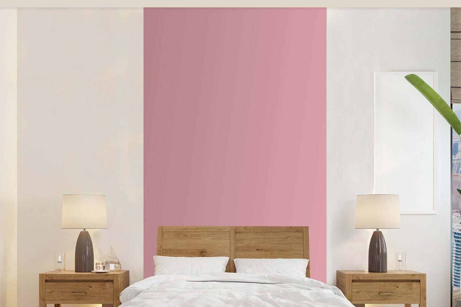 MuchoWow Fototapete Einfarbig Matt, Farben - - Rosa Fototapete für - Farbe, - Schlafzimmer Wohnzimmer (2 Innenraum Vliestapete bedruckt, Küche, St)