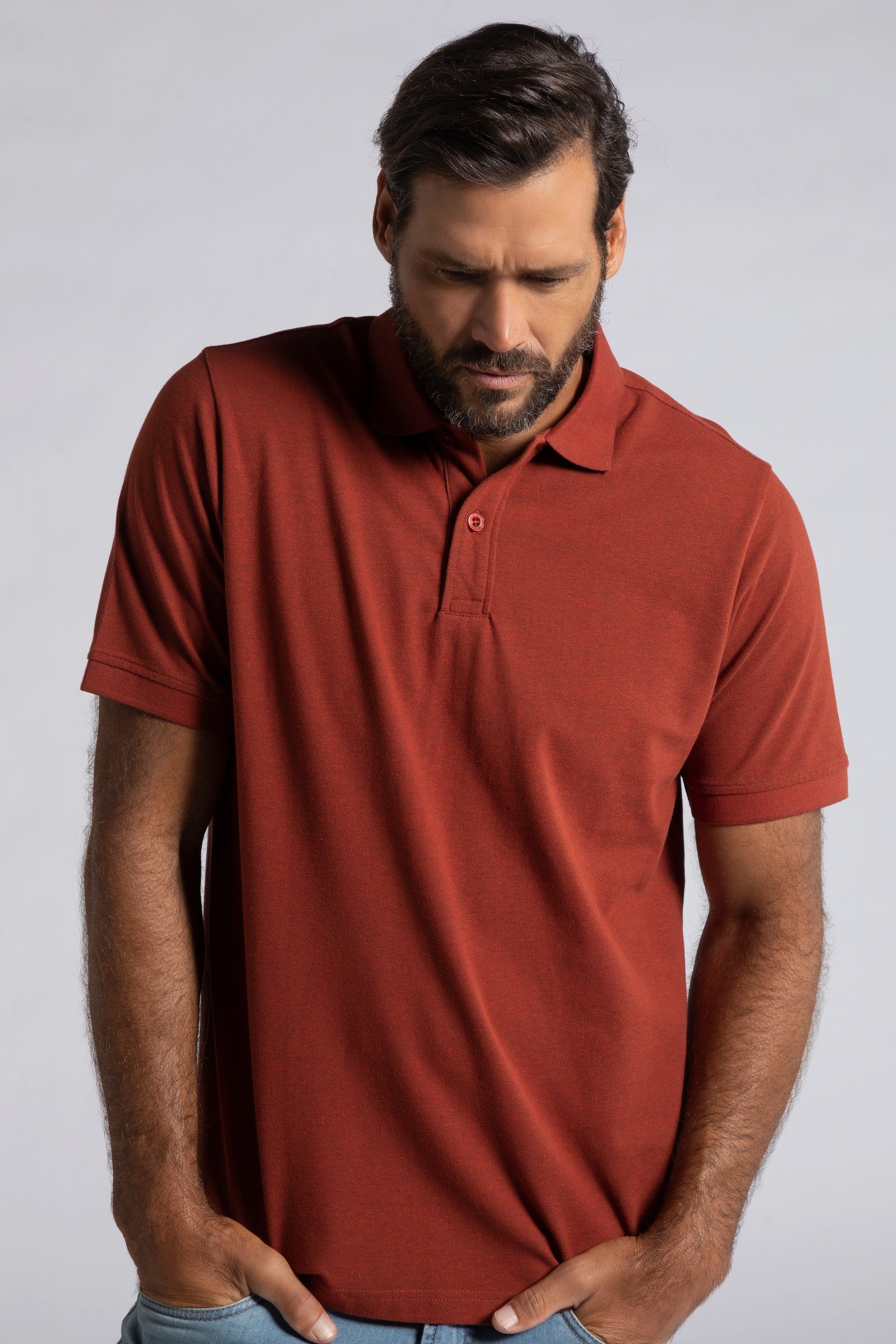 JP1880 Poloshirt Poloshirt Basic Halbarm Piqué bis 10XL bernstein