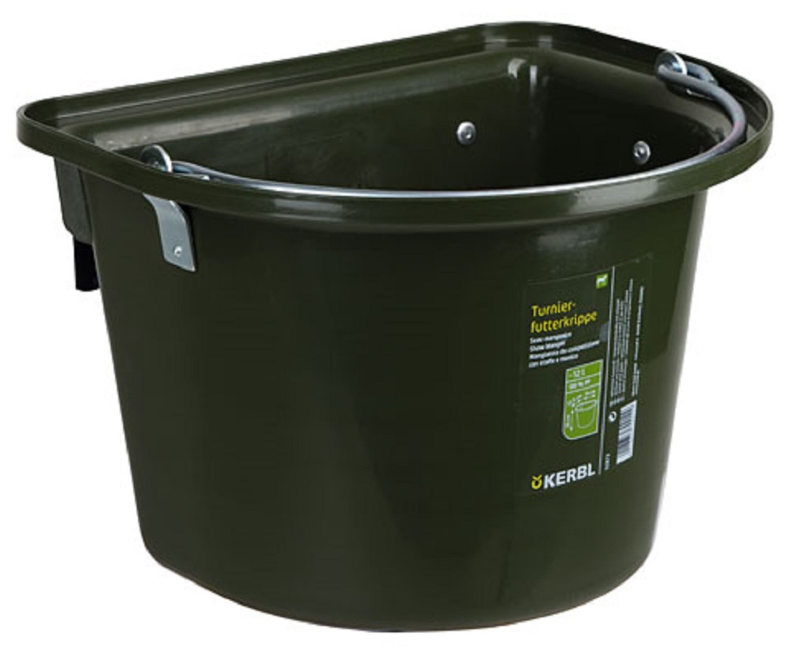 Kerbl Futterautomat Turnier-Futterkrippe grün mit Einhängebügel + Tragegriff, 32872