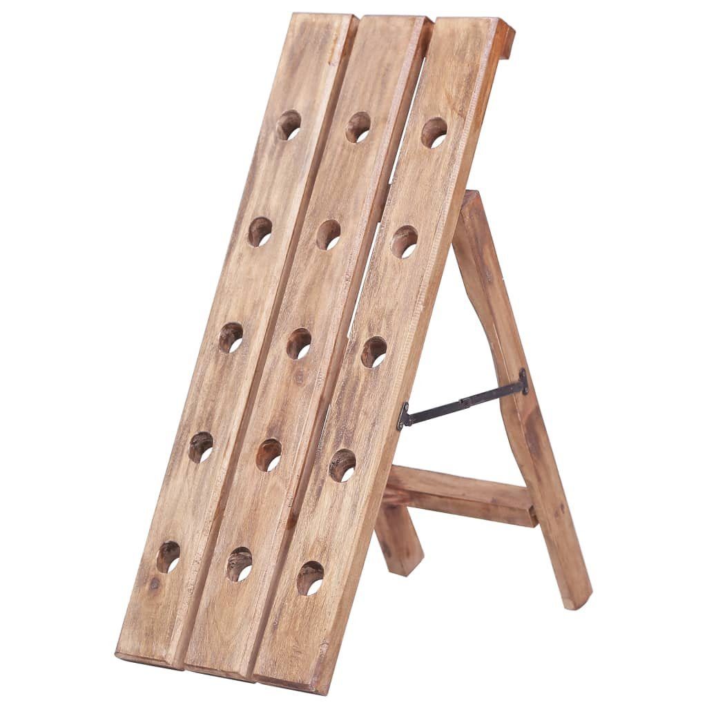 furnicato Weinregal für 15 Flaschen 26x50x70 cm Altholz Massiv, 1-tlg., Klappbare Weinflaschenhalterung, handgefertigt für Ihr Zuhause