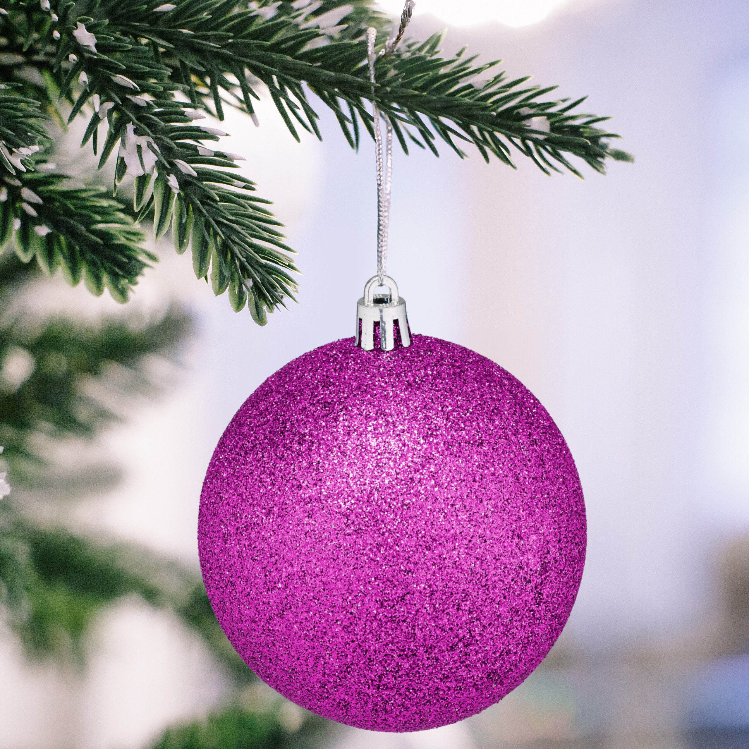 relaxdays Weihnachtsbaumkugel Weihnachtskugeln im 110er Set, Pink