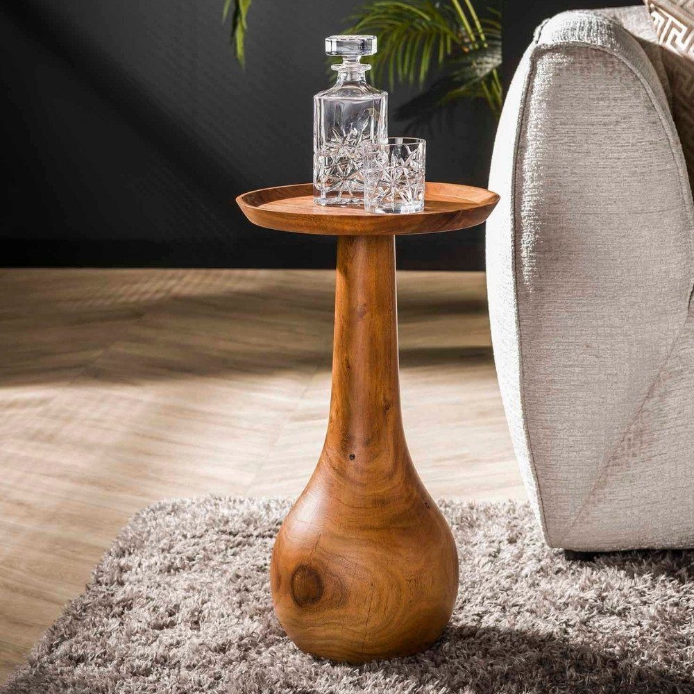 Möbel Akazienholz Beistelltisch Natur-dunkel in 590mm, Beistelltisch aus RINGO-Living Maija