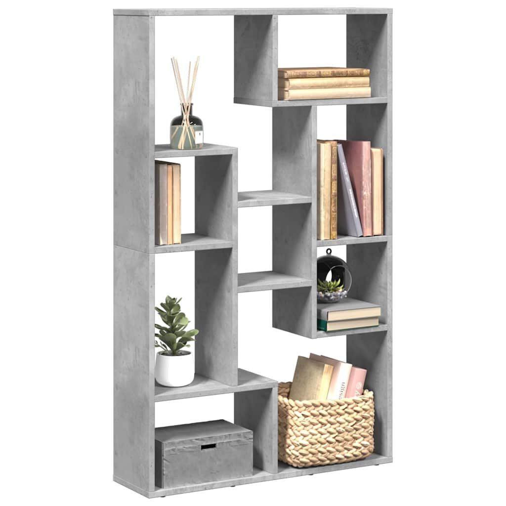 vidaXL Bücherregal Bücherregal Betongrau 72x20x120,5 cm Holzwerkstoff, 1-tlg.