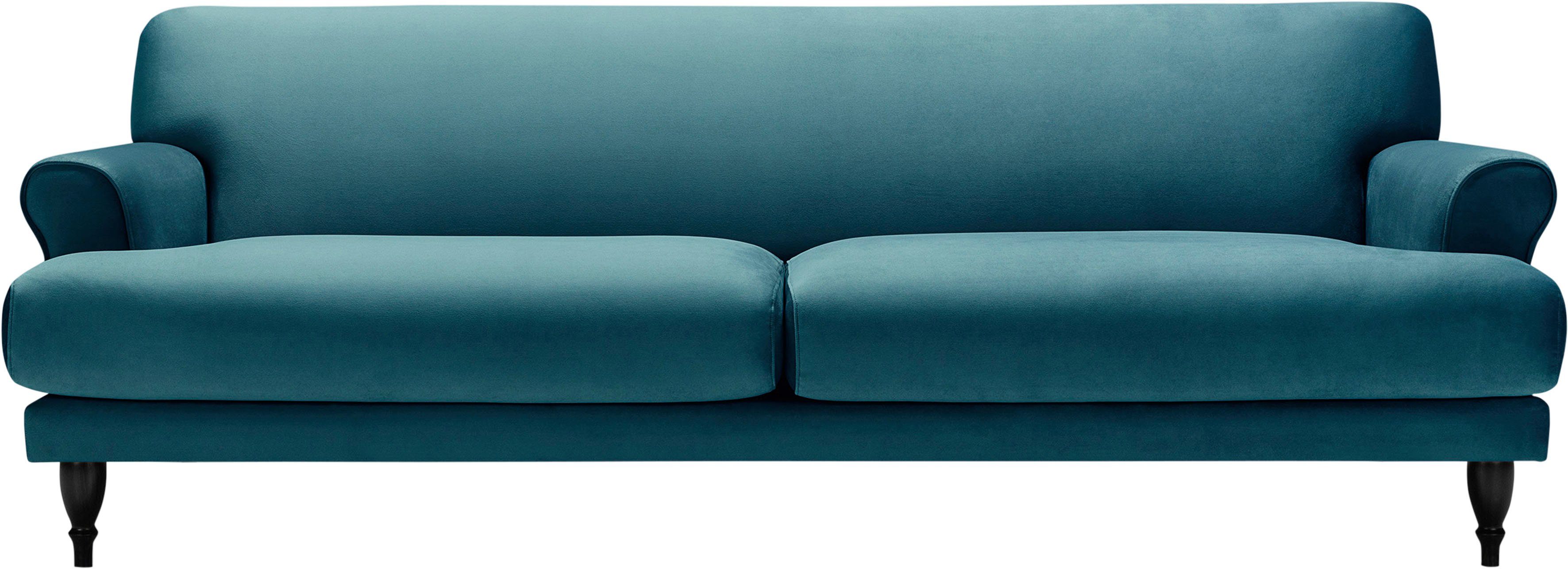 LOVI Sofa Ginger, 3-Sitzer, Füße Buche schwarz, Sitzunterfederung mit Polsterunterlage