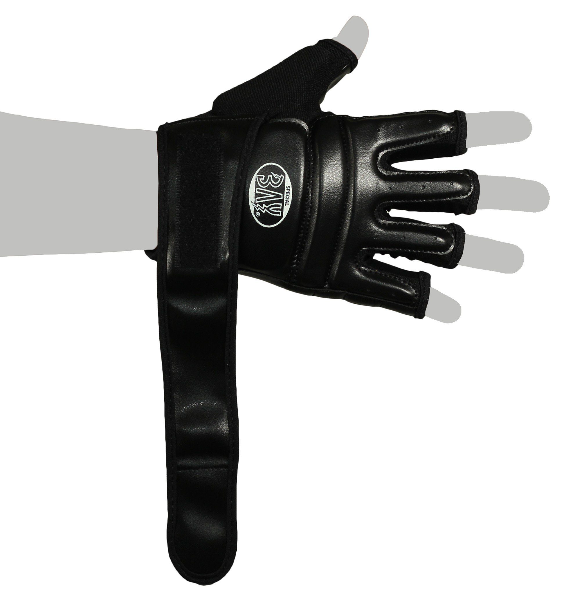 BAY-Sports MMA-Handschuhe FIT Krav Maga Wing Tsun Handschutz Handschützer schwarz, XXS - XXL Erwachsene und Kinder