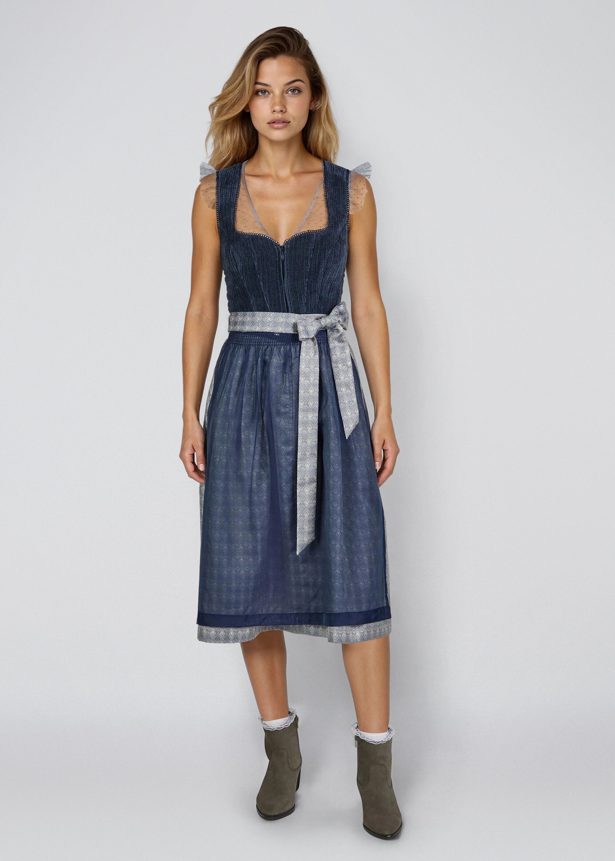 Spieth & Wensky Dirndl Hildor (1-tlg) samtiges Cordoberteil