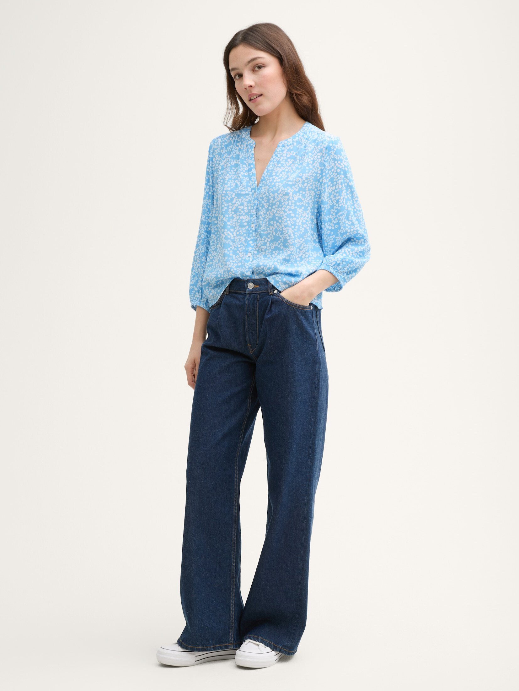 TOM TAILOR Denim Langarmbluse Blusen & Shirts Loose Fit Bluse aus Viskose