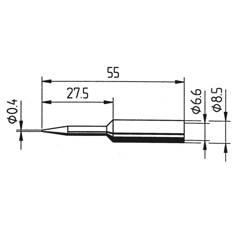 Thumbnail - Ersa Lötfitting Ersa 0832UDLF Lötspitze Bleistiftform, verlängert Spitzen-Größe 0.4 mm, (0832UDLF)