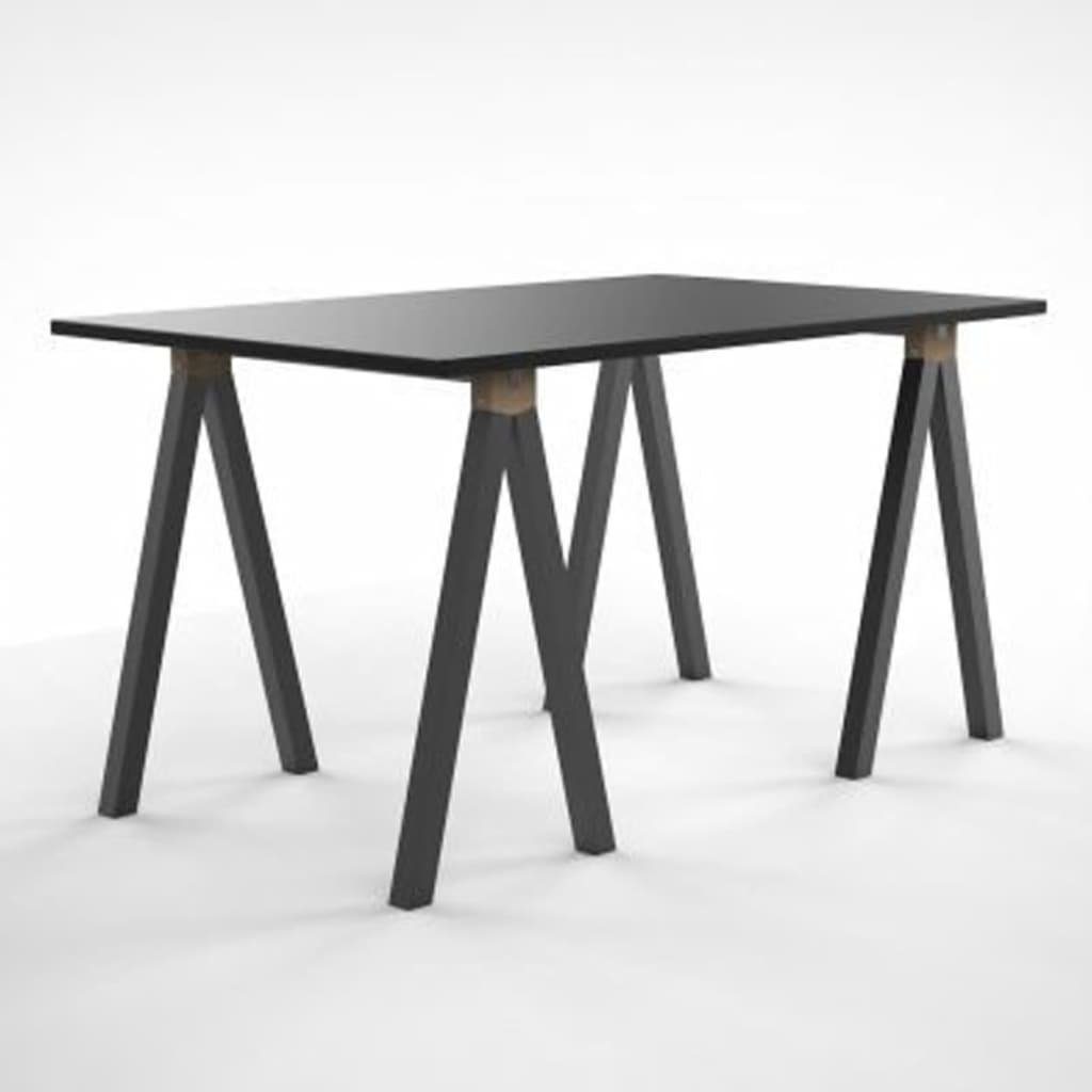 Nordlinger Tischbein Tischgestell Aspen 70x30x73 cm Holz und Metall Schwarz