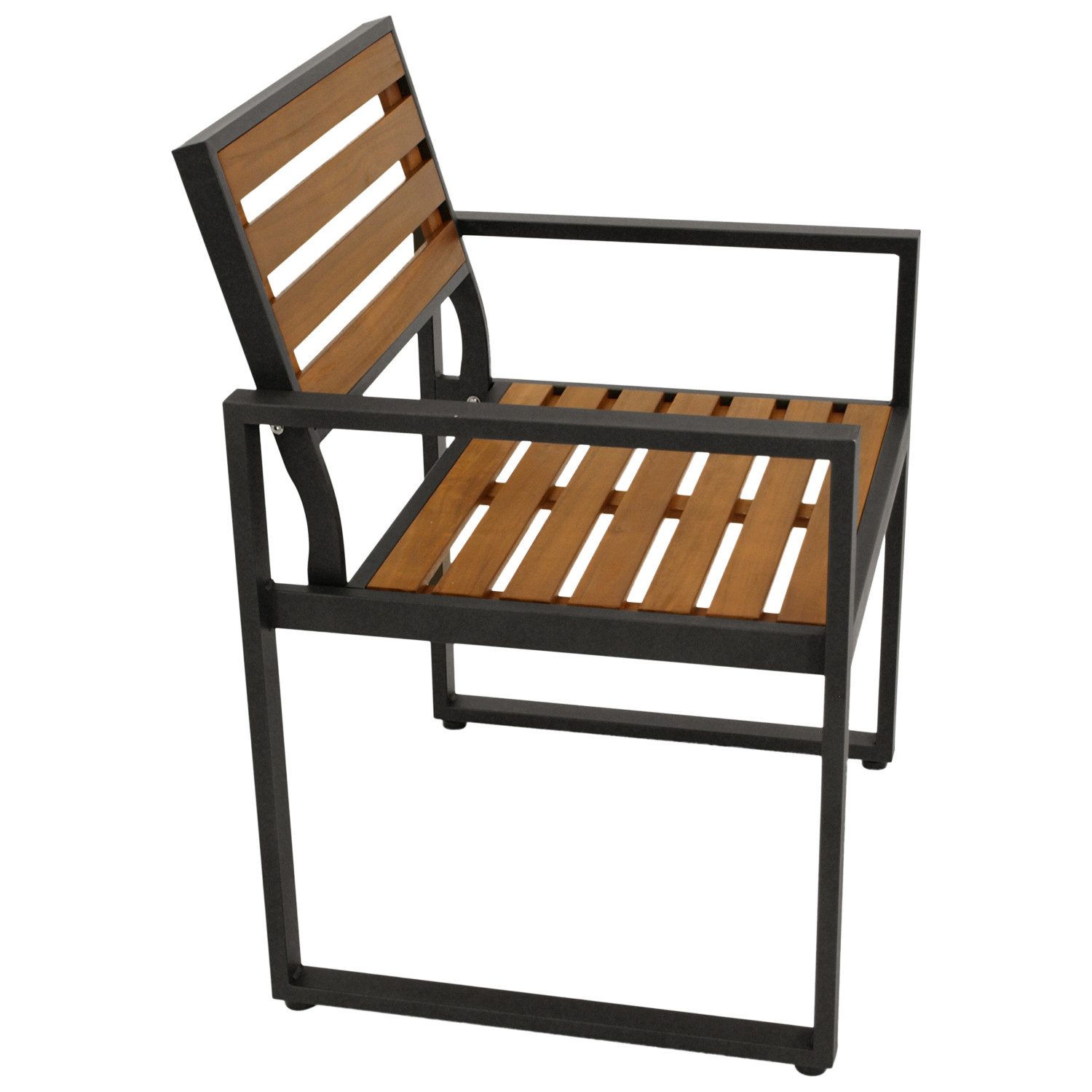 DEGAMO Gartensessel RAGUSA (2-St., 2er Set), Metall anthrazit + Akazie geölt, modernes Design