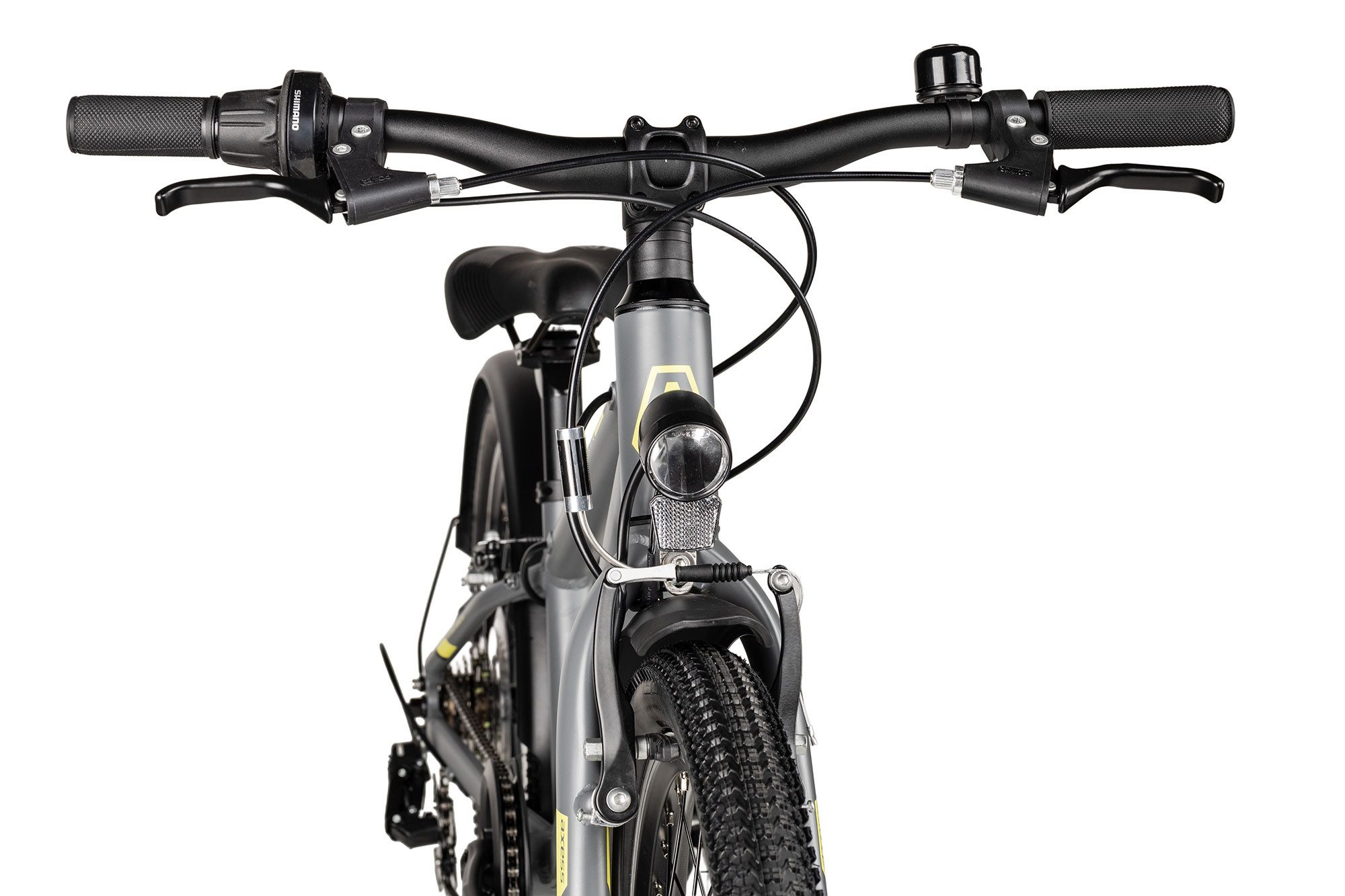Axess Kinderfahrrad Stipe 20 Street, 7 Gang Shimano Tourney RD-TY202 Schaltwerk, Kettenschaltung, Straßenausstattung schwarz/grau