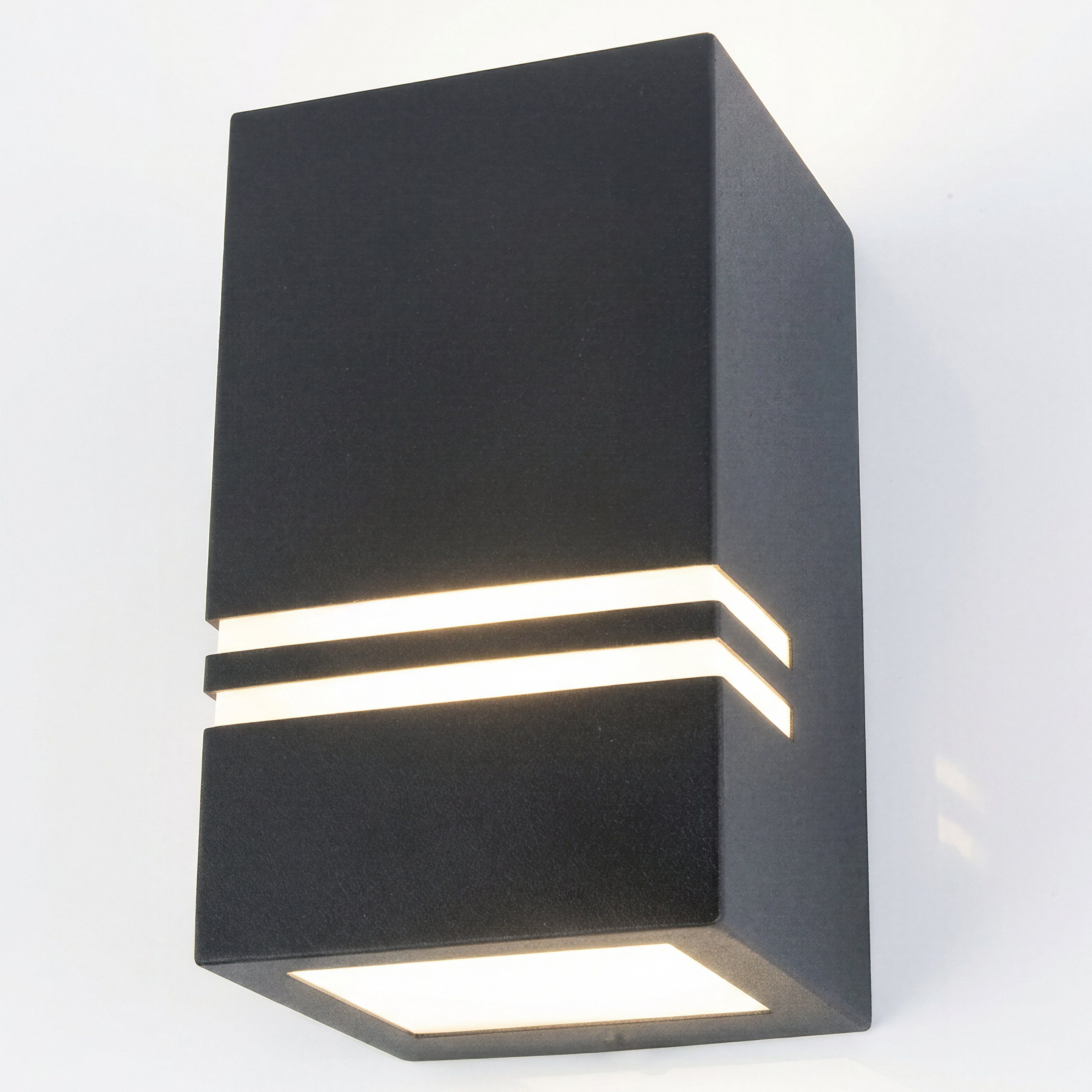 Grafner Außen-Wandleuchte Wandlampe Edelstahl Leuchte Lichtschein Down/Unten, ohne Leuchtmittel, Maße (B x H): Ca. 8,5 x 15cm