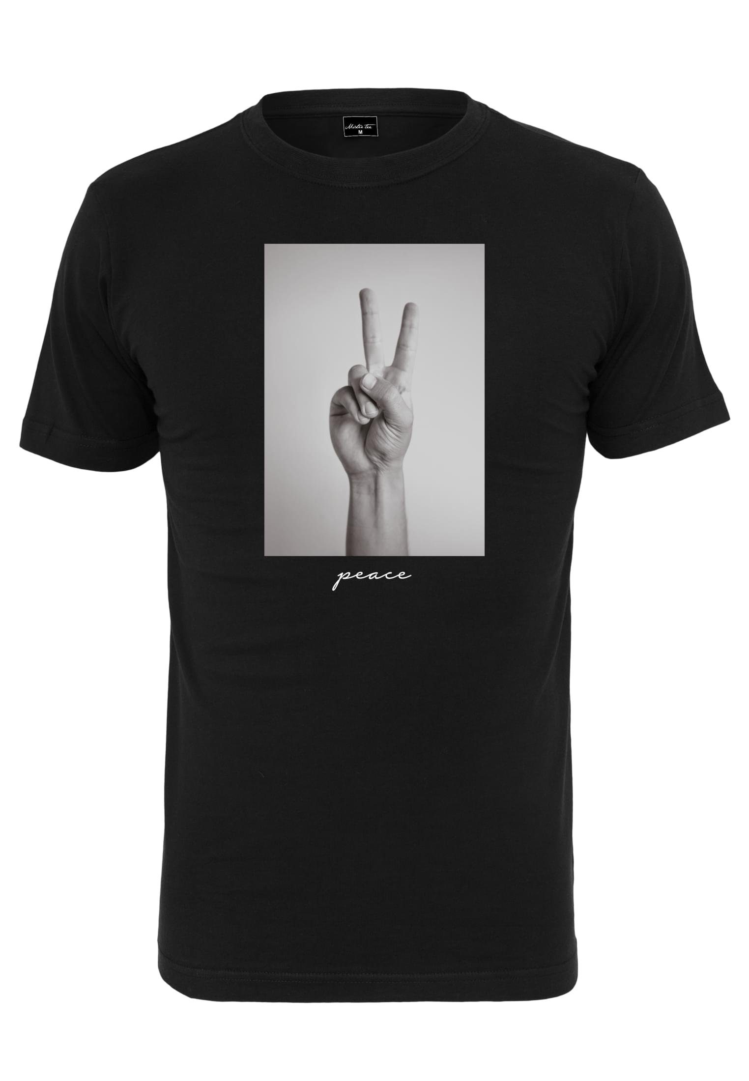 Peace Sign Tee Herren (1-tlg) T-Shirt black MisterTee