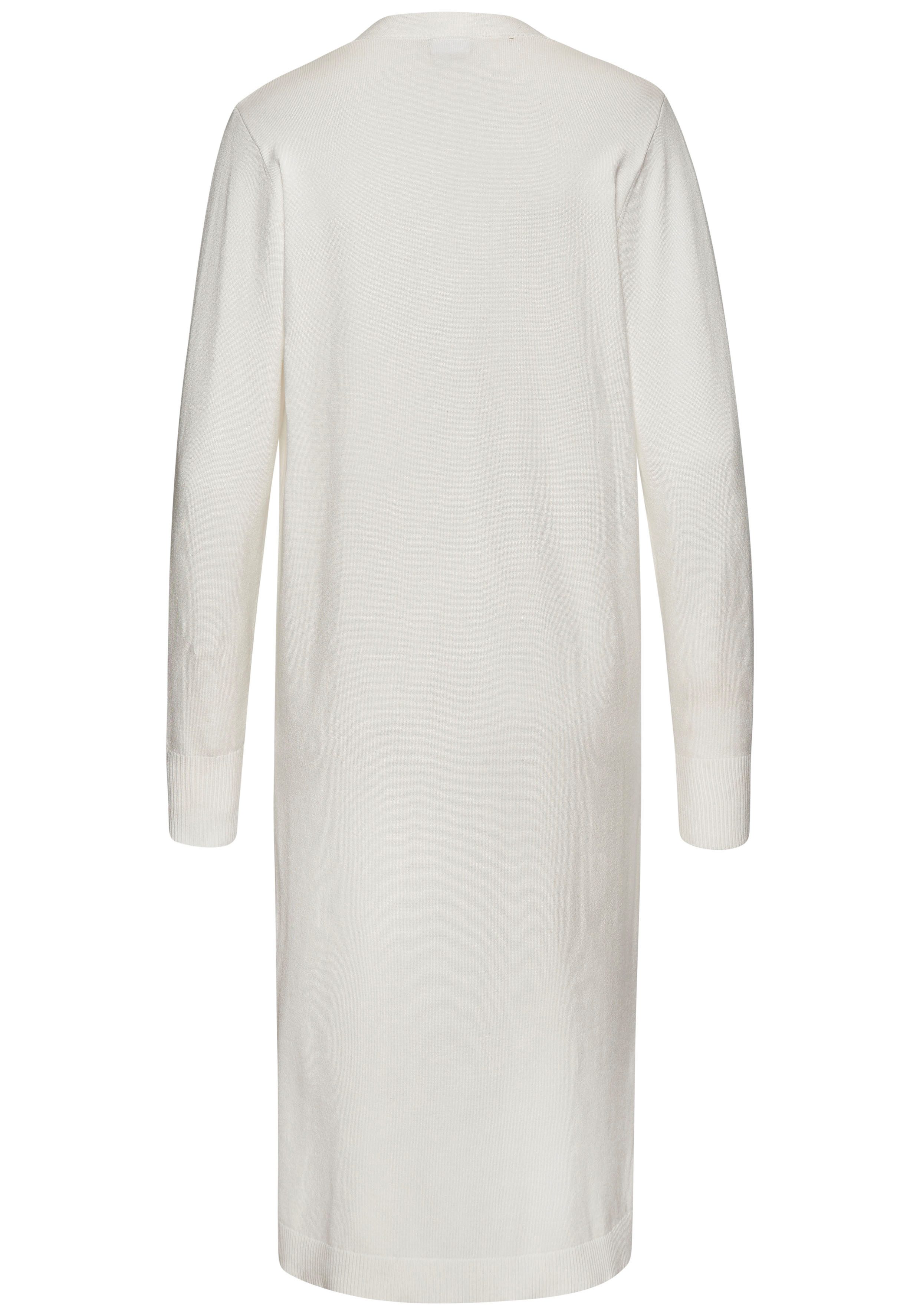 LASCANA Cardigan mit seitlichen Schlitzen, Longstrickjacke aus weichem Rippstrick