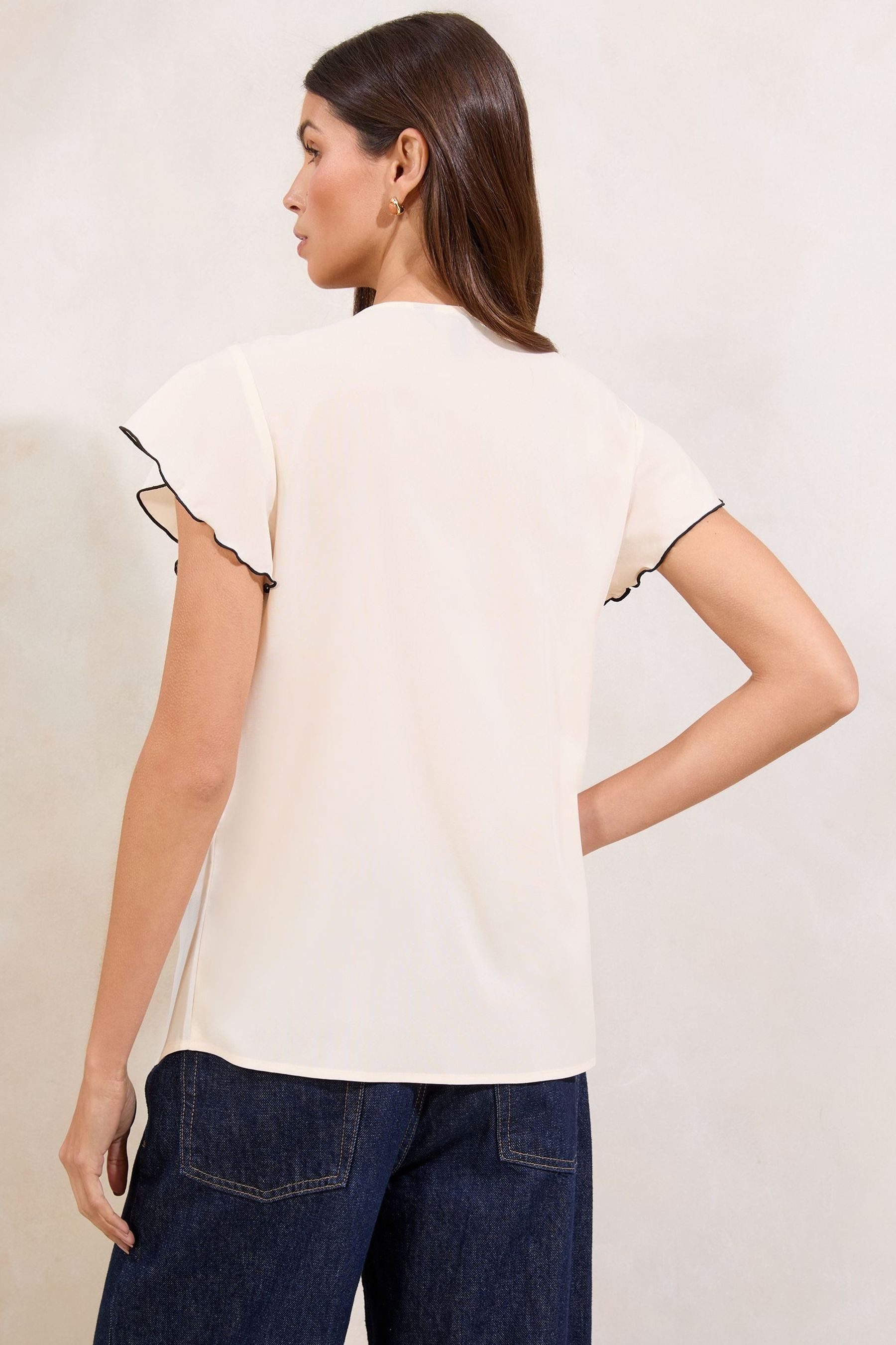 LIPSY Kurzarmbluse Lipsy Bluse mit Rüschen und kurzen Ärmeln, Regular (1-tl günstig online kaufen