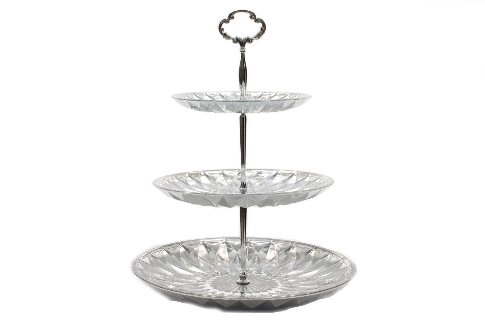 Kaemingk Dekoetagere Etagere Glas silber Gebäckschale günstig online kaufen