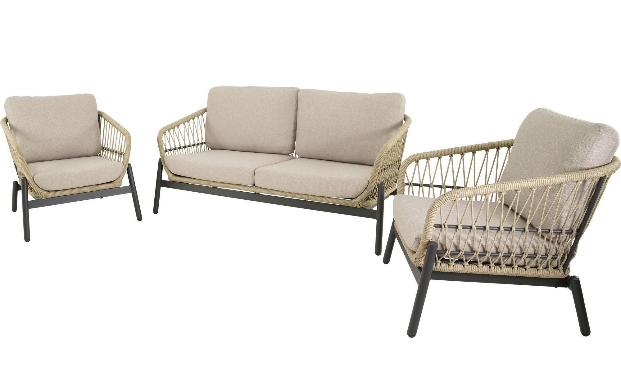 Lesli Living Gartenlounge-Set Lesli Living Lounge-Set ZAVI BEIGE ohne Tisch