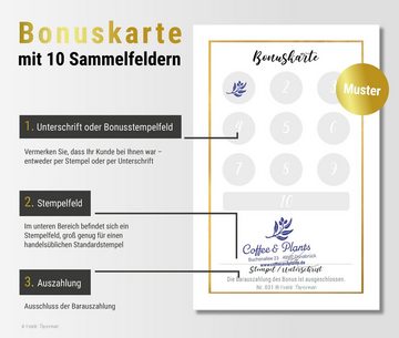 Frank Paperman Visitenkarten Bonuskarte Gold für Kunden, Sammelkarte, Stempelkarte Firma, 100 % Recyclingpapier, hochwertige Belohnungskarte, Luxus, Glitzer