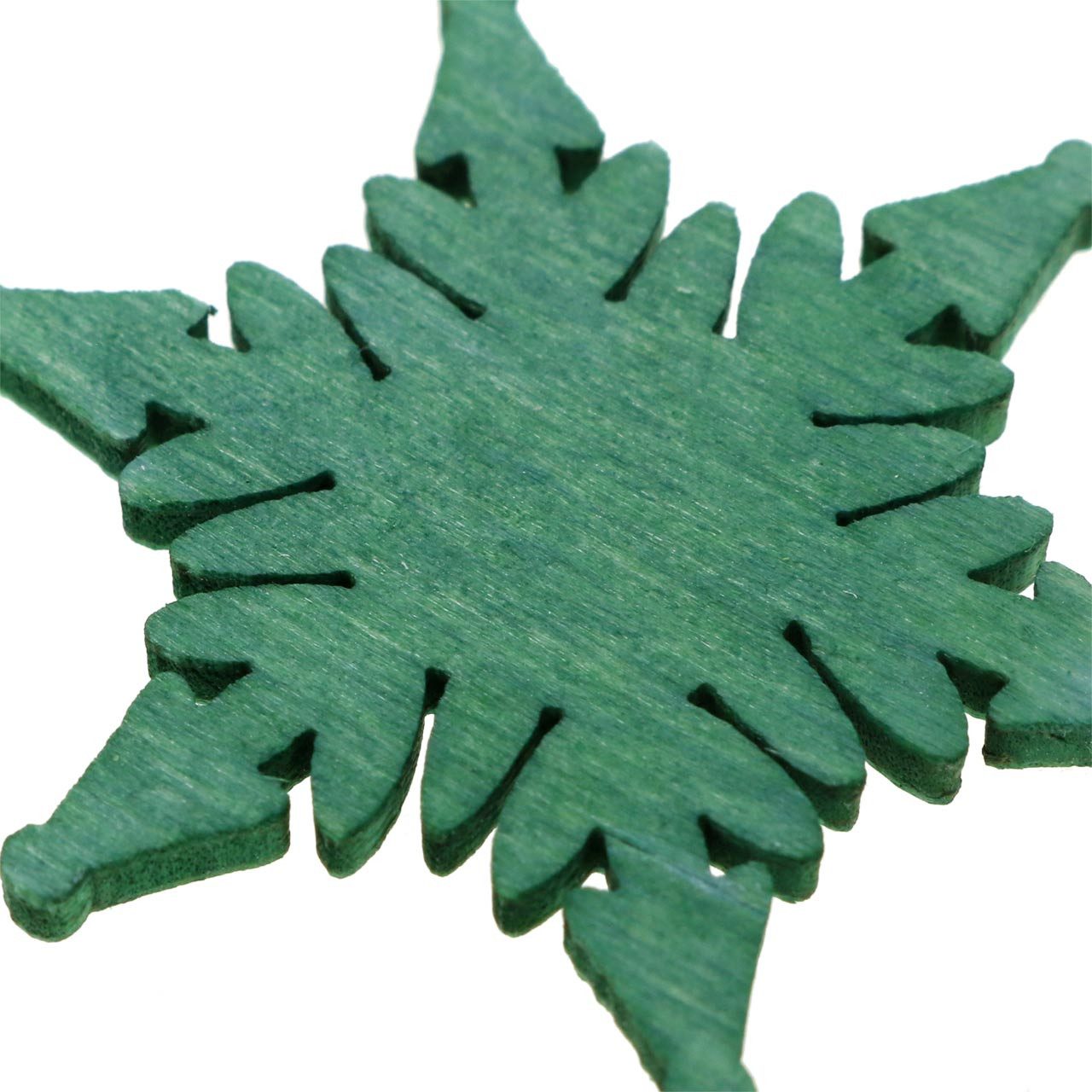Florists Products Weihnachtsmann Weihnachts-Streudeko Holzsterne Grün Weiß 4cm, 72 Stück