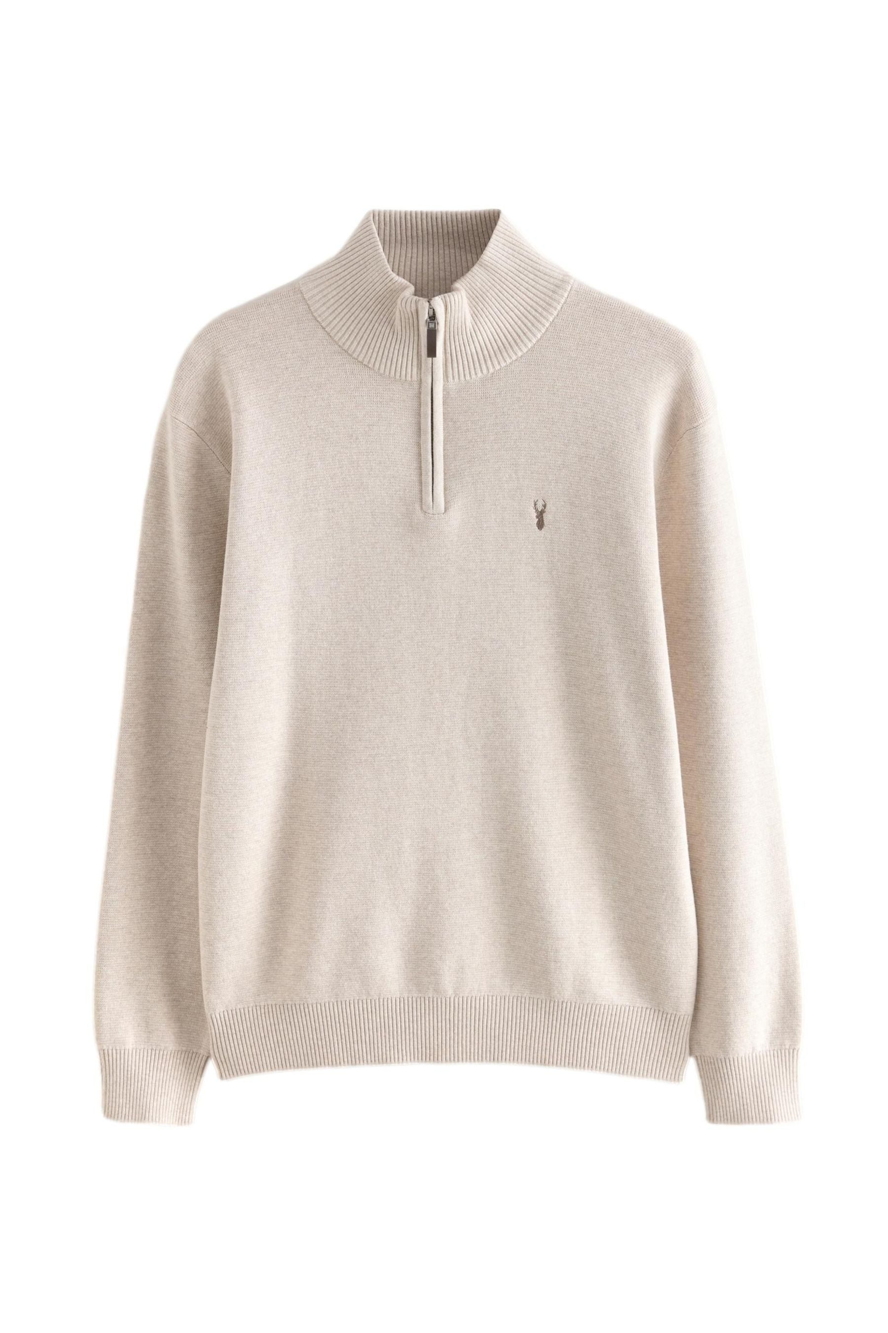 Strickpullover Regular Fit Premium Troyer mit Hirschlogo