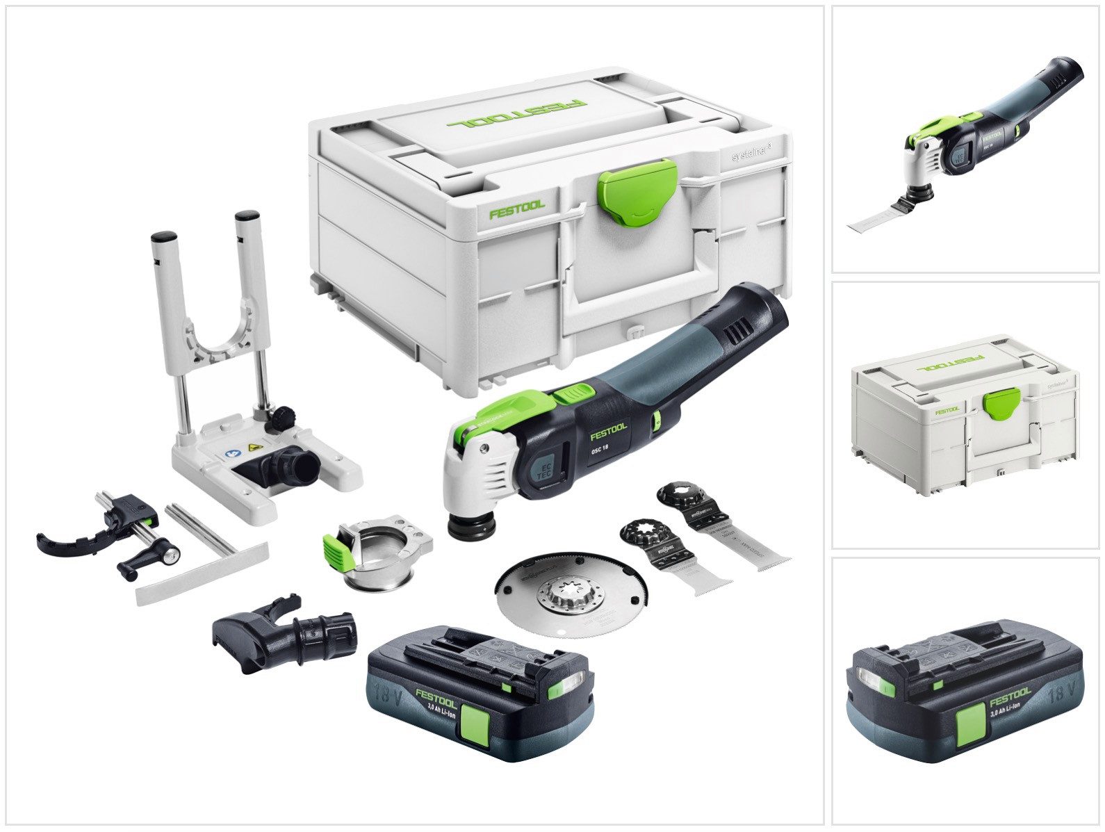 FESTOOL Akku-Multifunktionswerkzeug VECTURO OSC 18 E-Basic Set Akku Oszillierer 18 V Starlock Max Brushle