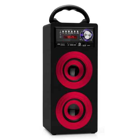 Beatfoxx Beachside BS-20BT portabler Speaker Bluetooth-Speaker (Bluetooth, UKW-Radiotuner, 6 W, Akku-Lautsprecherbox mit USB und SD-Anschlüssen)