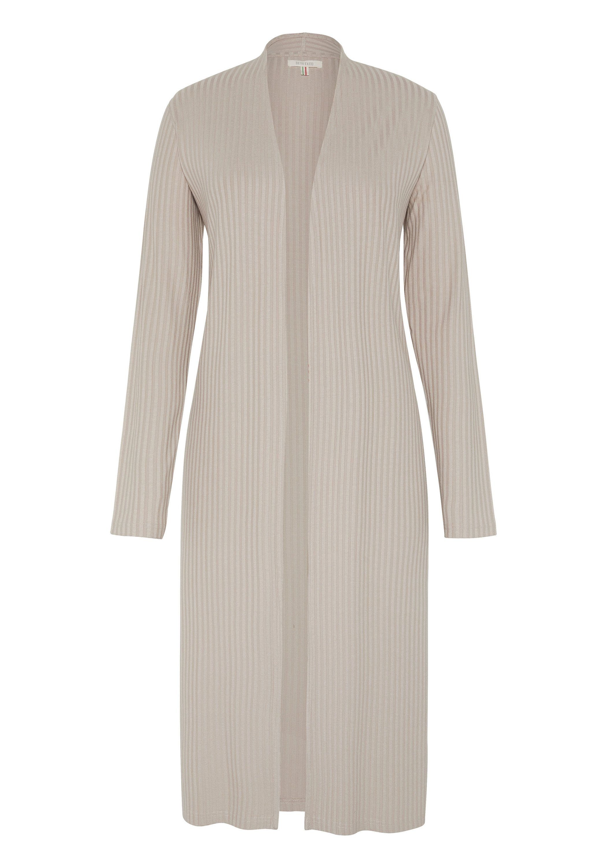 Detto Fatto Strickjacke im lang geschnittenen Ripp-Design günstig online kaufen