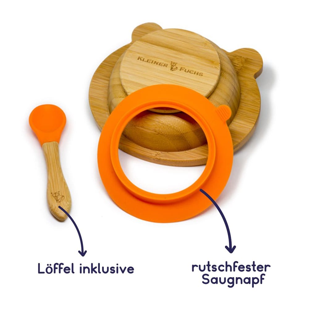 Kleiner Fuchs Kindergeschirr-Set (3-tlg), Bambus/Kunststoff