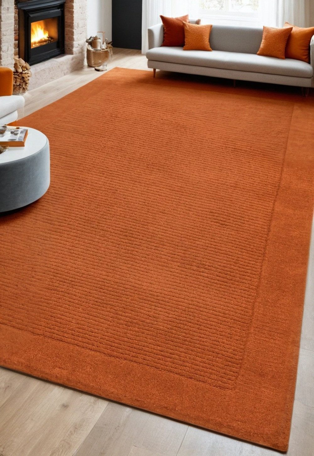 KADIMA DESIGN Wollteppich Handgewebter Teppich, Strukturdesign günstig online kaufen