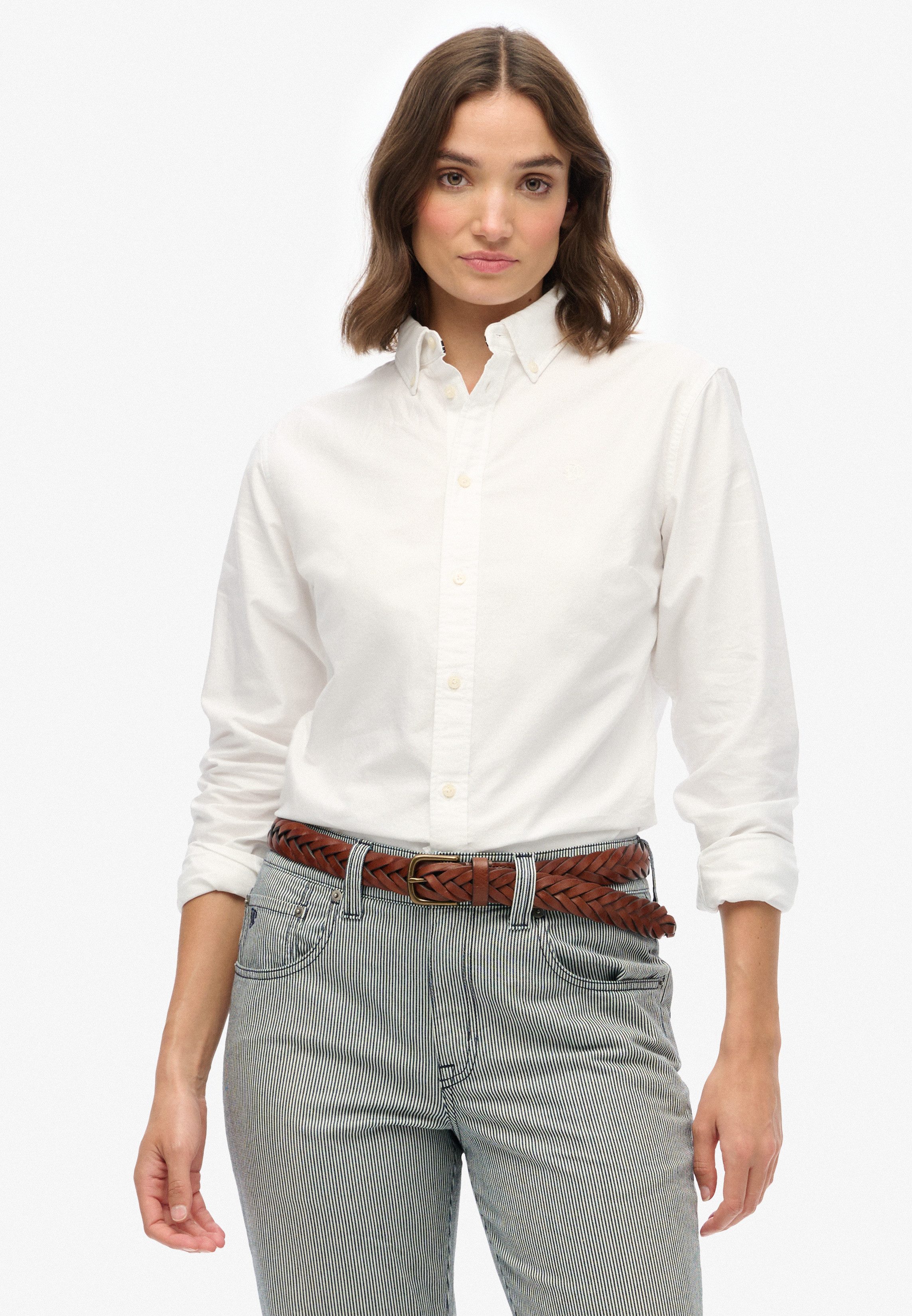Superdry Hemdbluse SLIM OXFORD BD L/S SHIRT Baumwolle, slim fit