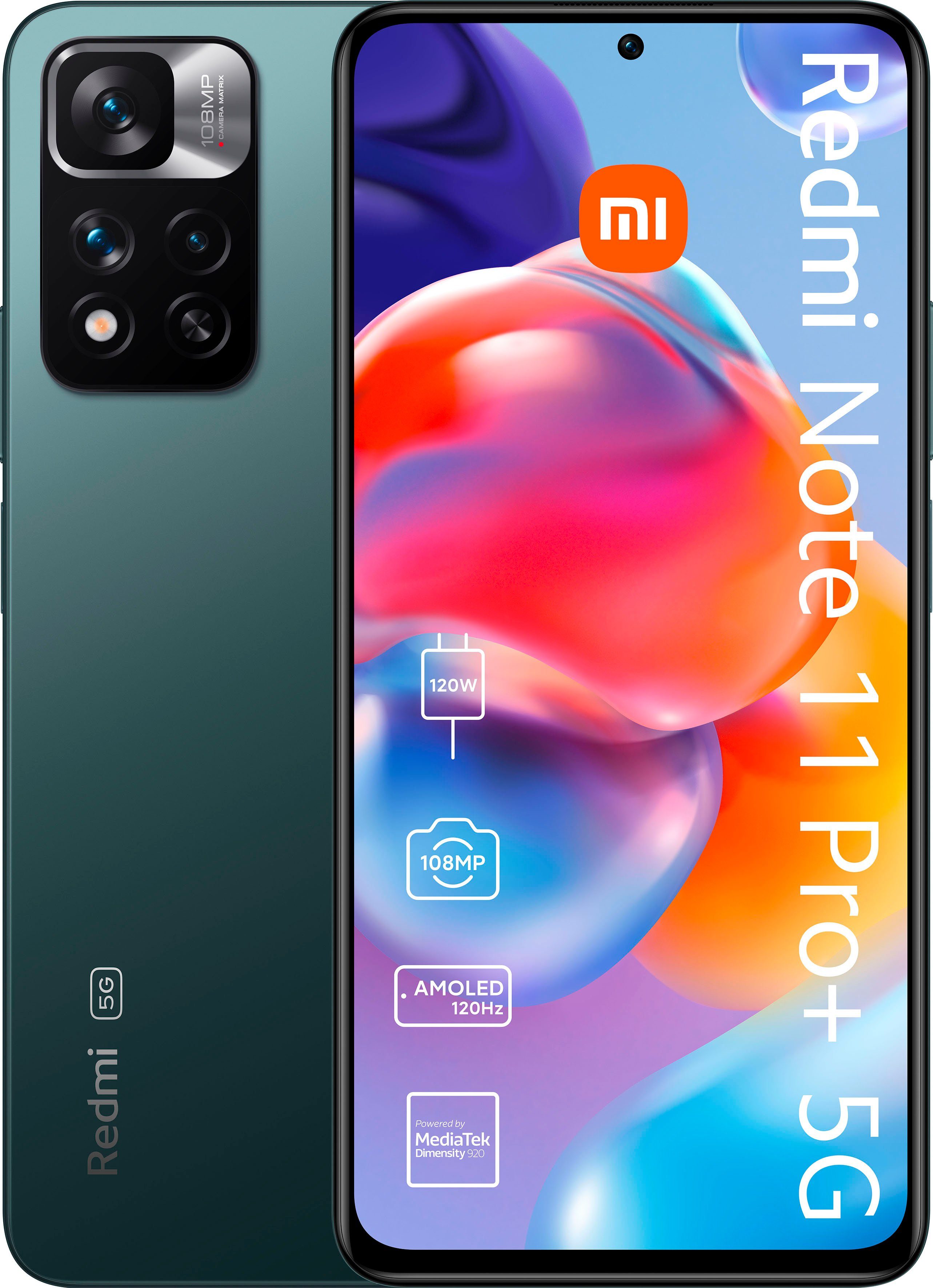 Xiaomi Redmi Note 11 Pro+ 5G Smartphone (16,94 cm/6,67 Zoll, 128 GB Speicherplatz, 108 MP Kamera) Forest Green