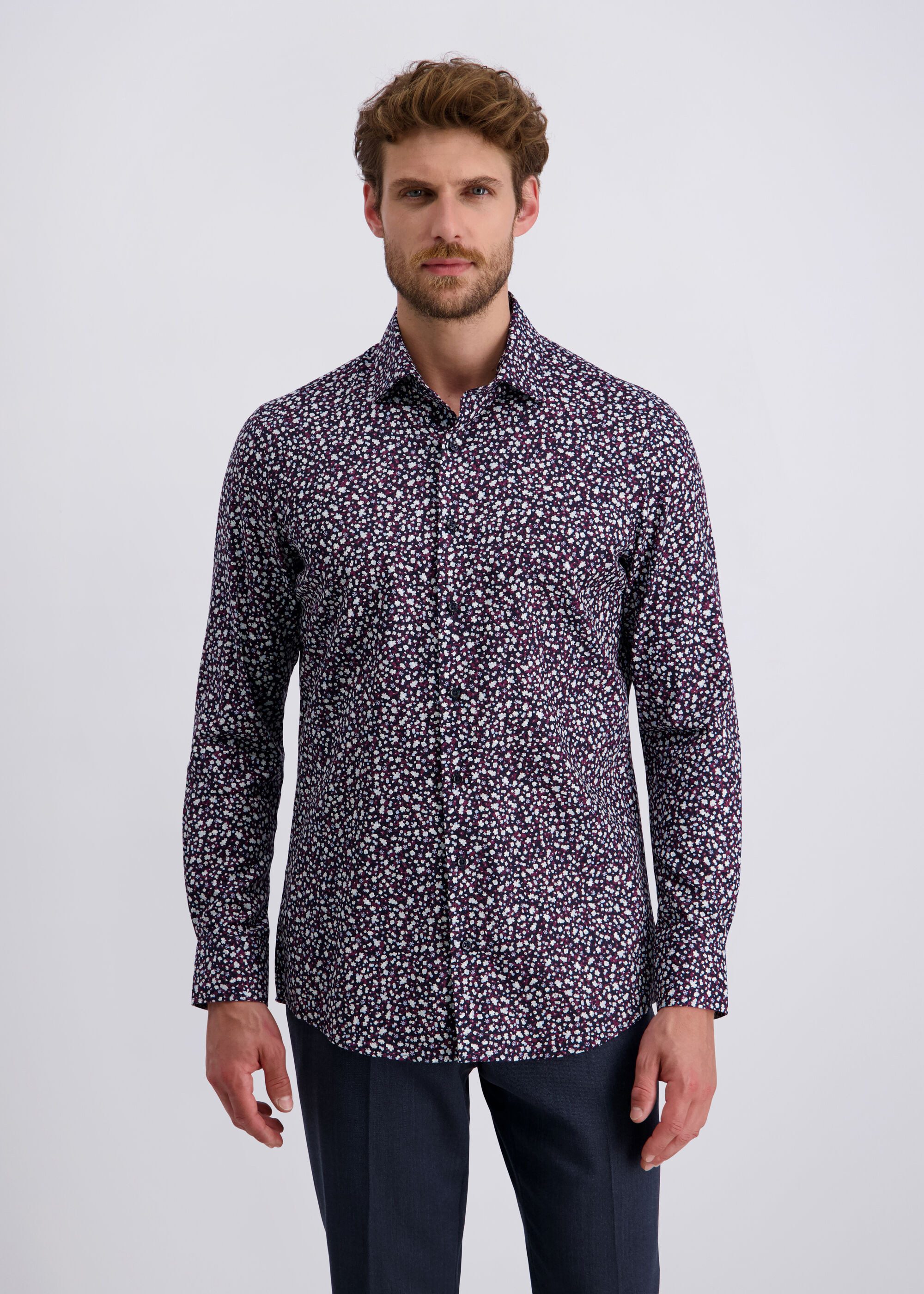 Pierre Cardin Langarmhemd Kent mit floralem Muster