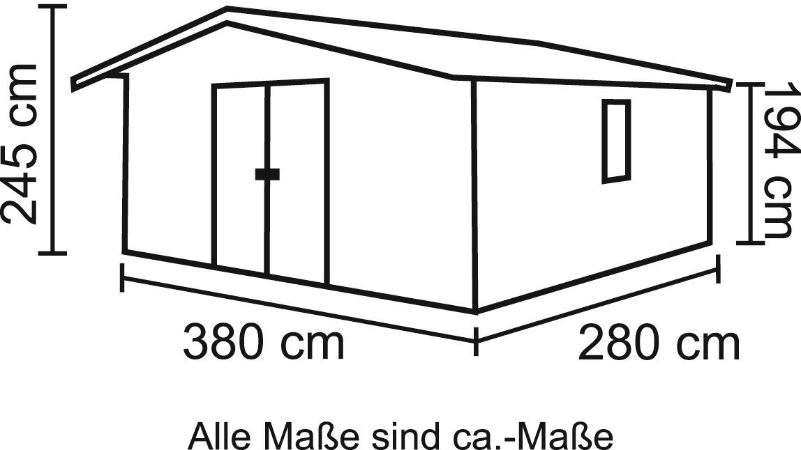 396x296 Gartenhaus Nienstedten KONIFERA 1, BxT: cm