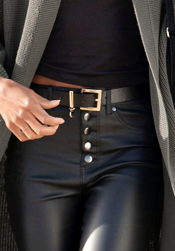 LASCANA Hüftgürtel Hosengürtel, Anzuggürtel, Gürtel, Jeansgürtel für Jeans und Hosen mit elegantem Anhänger – Bild 3 von 5