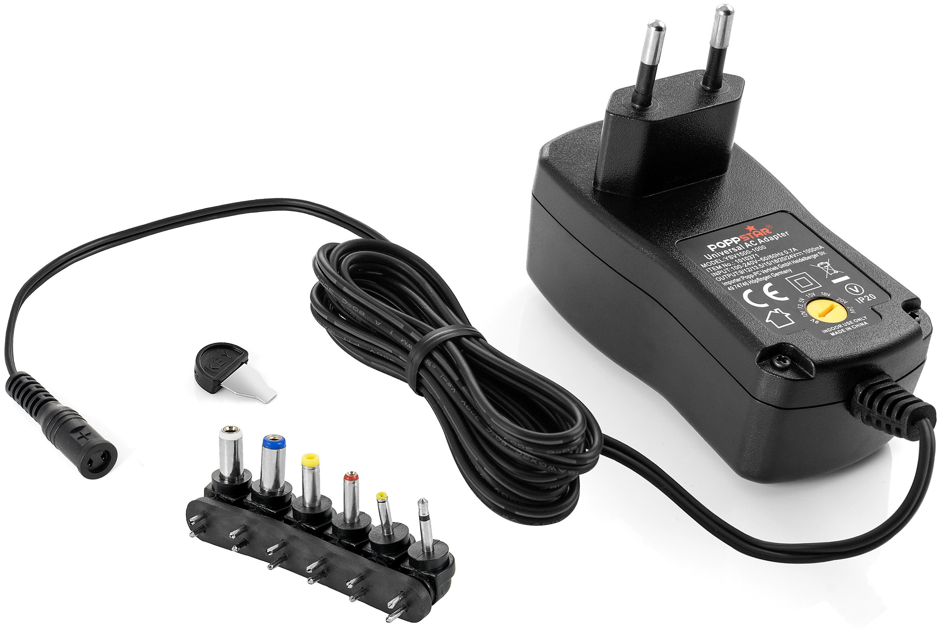Netzteil 9V 12V 13,5V 15V 18V 20V 24V mit 1A Universal-Netzteil