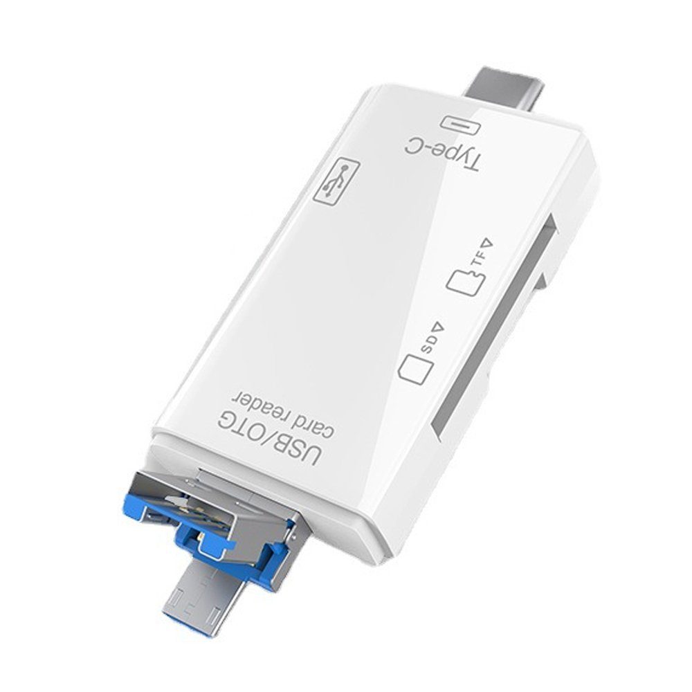 GelldG Speicherkartenleser SD/TF-Kartenleser, 6-in-1-USB-OTG-Adapter mit  Steckkarte