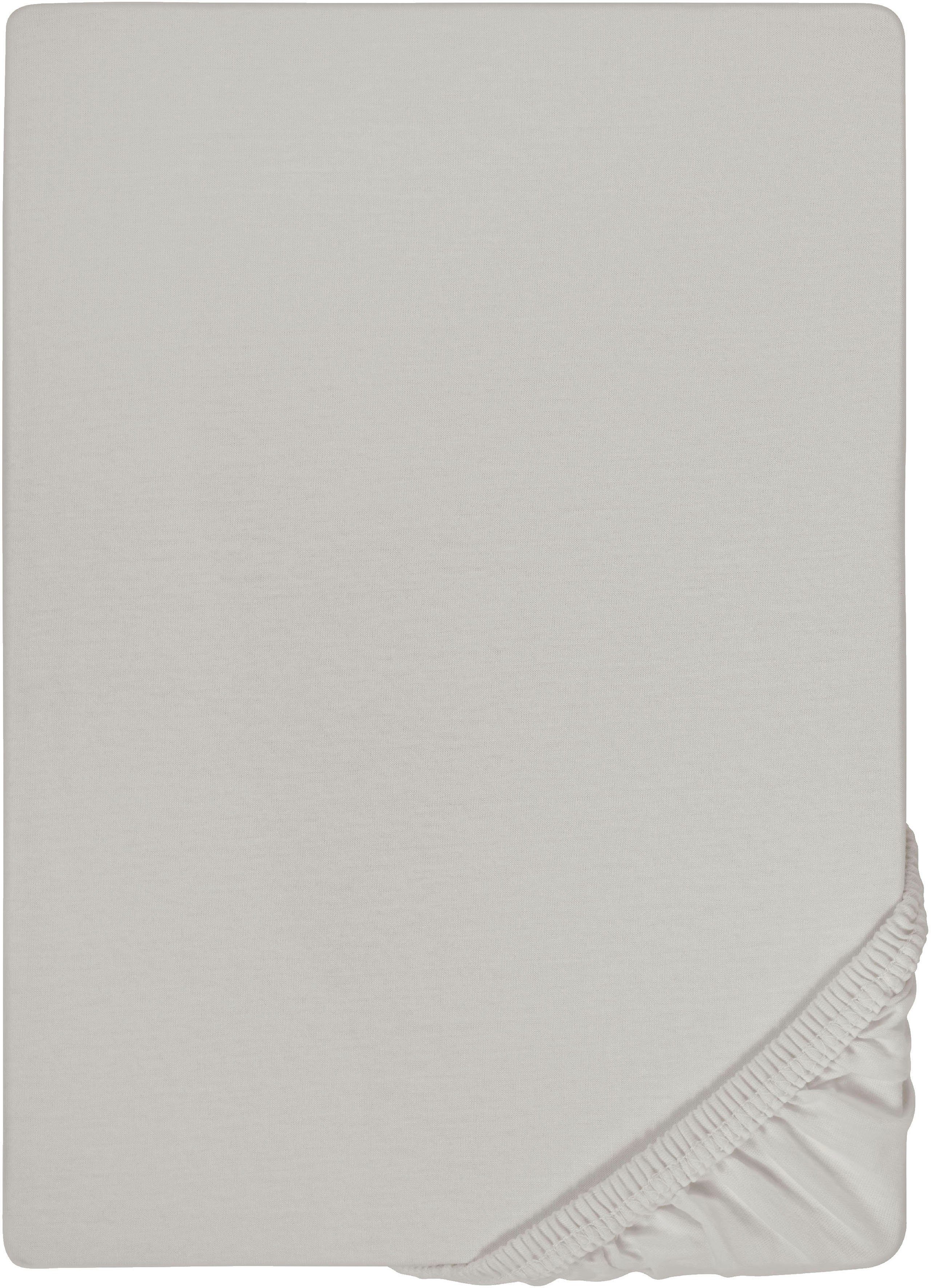 Biberna Spannbettlaken 0077866 Deluxe Jersey-Elastic Spannbetttuch 97% Baumwolle, Jersey-Elasthan, Gummizug: rundum, (1 Stück), Jersey mit Elasthan, Rundumgummi, bügelfrei, ab Größe 90 x 190 cm i