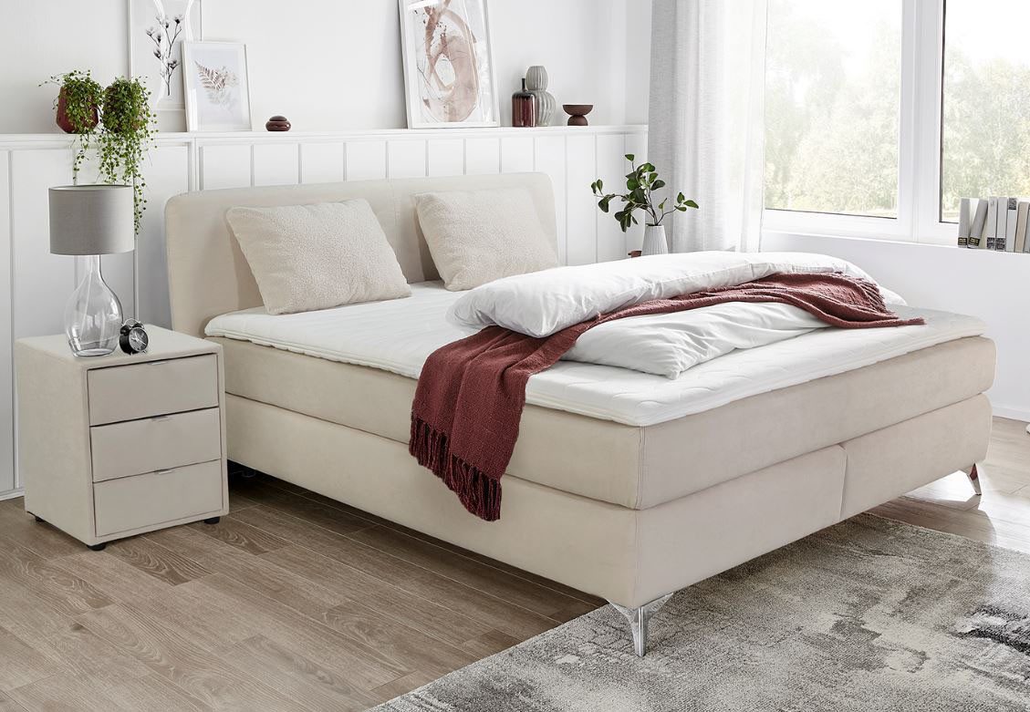 Jockenhöfer Gruppe Boxspringbett "Elfie" inkl. Topper, erhältlich in den Breiten 90,140 & 180cm und diversen Farbvarianten