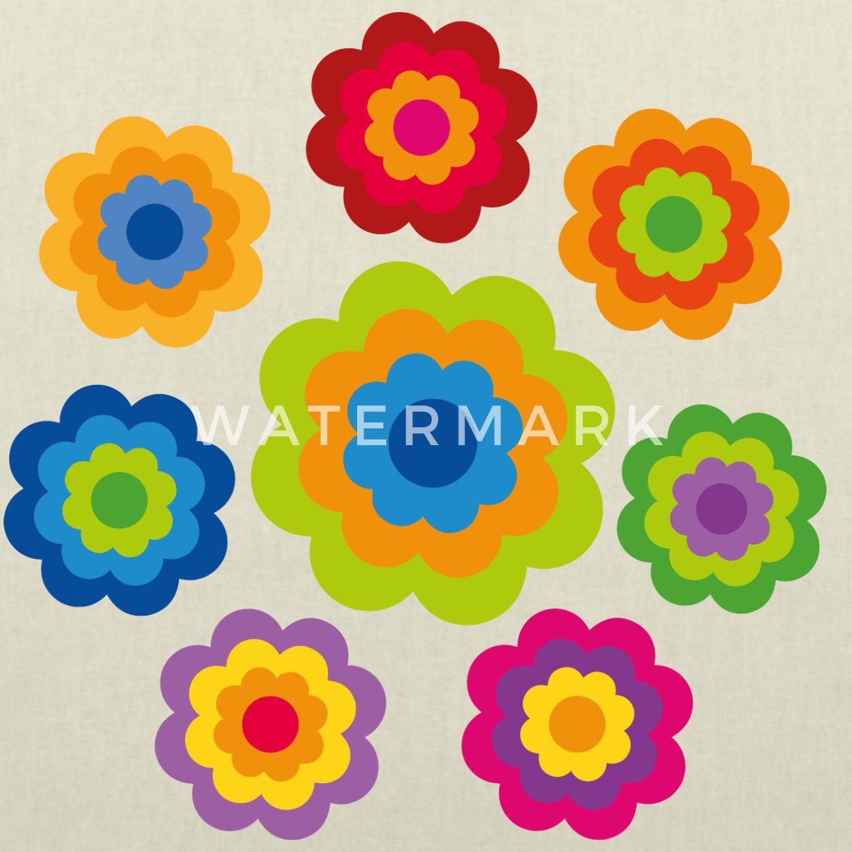 Spreadshirt Henkeltasche 70er Jahre Hippie Flower günstig online kaufen