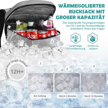 CALIYO Thermobehälter Kühlrucksack Groß 24L Isolierte Kühltasche, Wasserdicht & Ultraleicht, Oxford+EVA, Picknickrucksack für Damen und Herren, ideal für Camping, Wandern