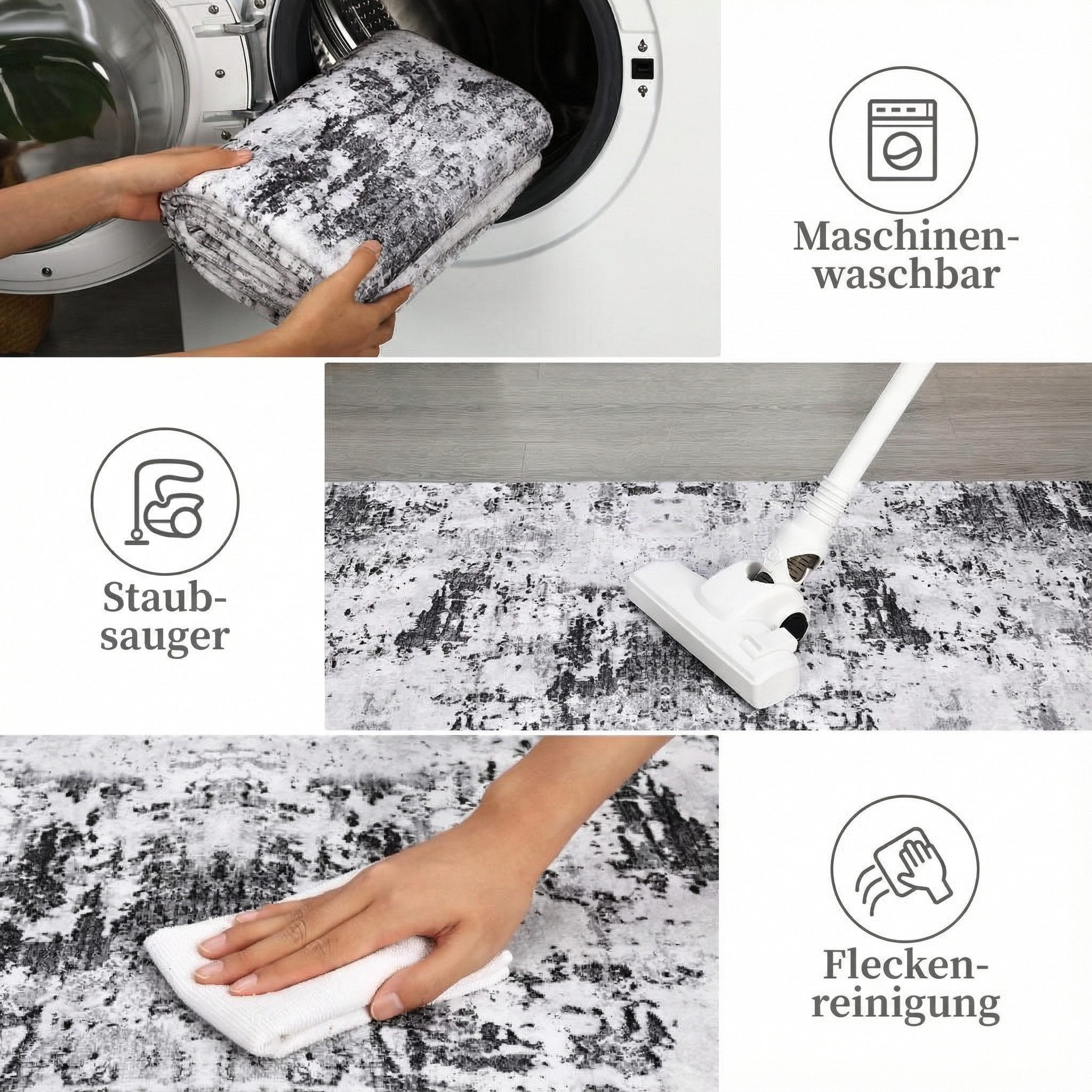 GarveeMore Teppich Farbspiel, rechteckig, Höhe: 5 mm, Passt zu Modern Abstract, Contemporary und minimalistischen Interiors