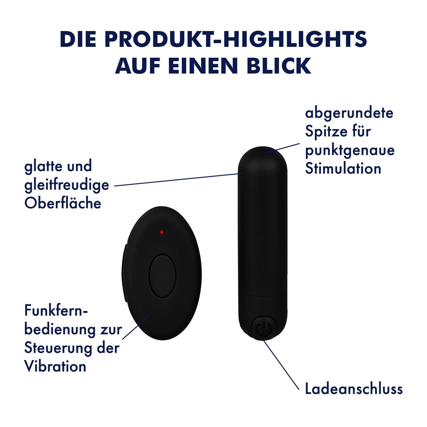 EIS Liebeskugeln EIS Funkfernbedienung mit Silikon ABS-Kunststoff, (8cm), Bullet